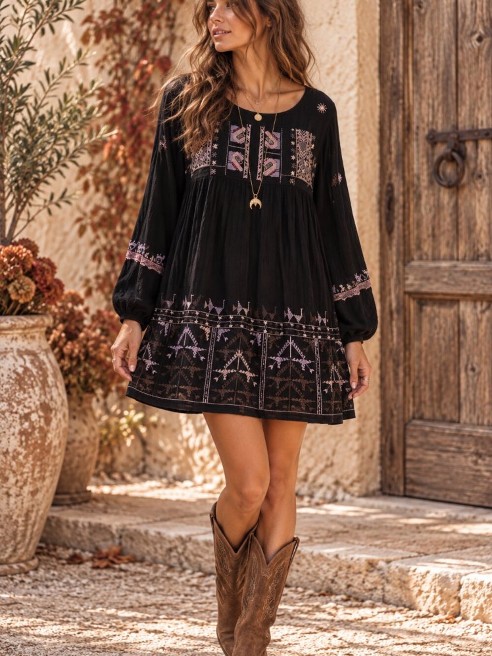 Free People Rhiannon Mini Dress Women S Black Embroidered Backless Babydoll Boho
